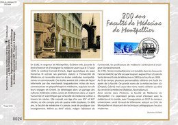 2020 : " 800 ANS DE LA FACULTE DE MEDECINE DE MONTPELLIER " Sur Feuillet CEF Sur Soie N° YT 5404. Parf état FDC - 2020-…