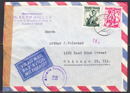 Austria Cover To USA, Censor, Air Mail, Postmark Feb 18, 1953 - Lettres & Documents