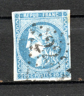 France émission De Bordeaux  N° 46 B Oblitéré Used  Cote 25 € - 1870 Bordeaux Printing