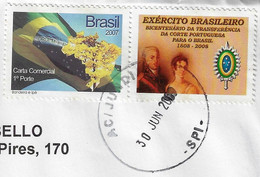 2009 Barcode Registered Cover Personalized Stamp Brazilian Army Bicentennial Transfer Portuguese Court To Brazil - Personnalisés