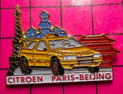 SP08 Pin's Pins / Beau Et Rare / THEME : AUTOMOBILES / RALLYE PARIS MOSCOU PEKIN CITROEN TOUR EIFFEL - Rallye