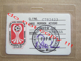 FIFA World Youth Championship - PRESS Official Pass / Chile '87 - Signed By The Secretary General Of FIFA Joseph Blatter - Handtekening