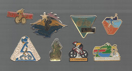 PINS PIN'S VELO CYCLISME 781 CLUBS CLUB BRISARD FOOT CHANTENAY TARBES LA CIOTAT PEDALE RHENANE CUGES A2   LOT 8 PINS - Cyclisme