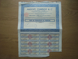 ACTION PART DE FONDATEUR MASCLET, CHARNOZ & Cie 1950 - Other & Unclassified