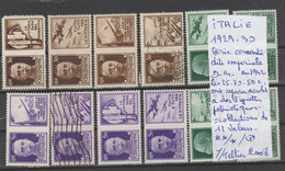 LOT DE TIMBRES D ITALIE SERIE COURANTE DITE IMPERIALE D-14 EN 1942 ACCOLES A DES VIGNETTES 12 VALEURS - Propagande De Guerre