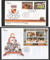 2 Enveloppes FDC Turquie - Football - Centenaire GALATASARAY SPORT CLUB – 2005 (Lot COM 48) - FDC