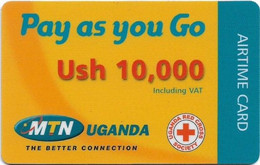 Uganda - MTN - Pay As You Go, Hard Plastic Card, GSM Refill 10.000USHS, Used - Oeganda