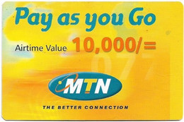 Uganda - MTN - Pay As You Go, Paper Card, GSM Refill 10.000USHS, Used - Oeganda