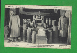 CARTES POSTALES GUERRE 14-18 MUSEE DE L'ARMEE Spécimen De Projectiles Allemands Et D'uniformes - Weltkrieg 1914-18