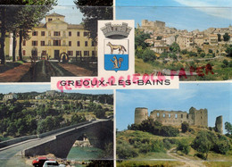 04-  GREOUX LES BAINS- VUE GENERALE- CHATEAU DES TEMPLIERS- LES THERMES - Gréoux-les-Bains