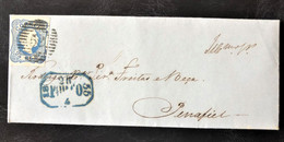 PORTUGAL, Circulated Cover « King Pedro V Cabelos Lisos », 1855 - Cartas & Documentos