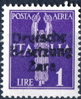 ZARA, OCCUPAZIONE TEDESCA, POSTA AEREA, AIRMAIL, 1943, 1,00 £, FRANCOBOLLO USATO Mi:DE-ZA 27, Yt:YU-ZA PA5 - Occ. Allemande: Zara