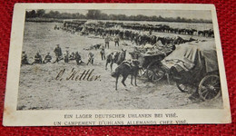 MILITARIA  -  VISE  -  Un Campement D'UHLANS Allemands à Visé - Ein Lager Deutscher UHLANEN Bei Visé - (Carte De Guerre) - Guerra 1914-18
