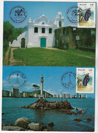 Brazil 1981 2 Maximum Card Stamp RHM-C-1176 Saint José De Anchieta And 1st Philatelic Circuit South Coast Of São Paulo - Maximum Cards