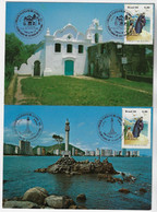 Brazil 1981 2 Maximum Card Stamp RHM-C-1176 Saint José De Anchieta And 1st Philatelic Circuit South Coast Of São Paulo - Maximumkaarten