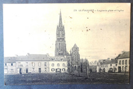 CPA 29 LE FOLGOET - RARE - La Grande Place Et L'église - LP éditeur Brest 278 - Voir état -  Réf. R 172 - Le Folgoët