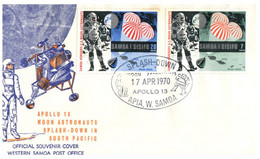 (SS 7) FDC - Apollo 13 - Spash Down - Samoa I Sisifo - 2 Covers - Oceanía