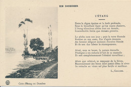 En Dombes (01 - Ain) Un Coin D'étang De Pêche - Poésie De L. Gallier - Andere Gemeenten