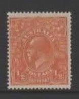 Australia SG 56  1923  King George V Heads, Half Penny Orange ,Mint Never Hinged - Ungebraucht