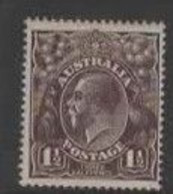 Australia SG 58  1918  King George V Heads, 1.5 Black-brown ,Mint Never Hinged, - Ungebraucht