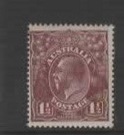 Australia SG 59  1922  King George V Heads, 1.5 Red-brown ,Mint Never Hinged - Neufs