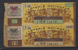 FRANCE LOTERIE NATIONALE LES COLONIAUX 1945 - Biglietti Della Lotteria