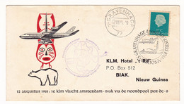 Nederland 1961 ’s-Gravenhage Den Haag Douglas DC-8 Eerste Poolvlucht Amsterdam Biak Via De Noordpool Nieuw Guinea KLM - Correo Aéreo