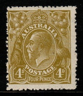 Australia SG 80  1924  King George V Heads, 4d Olive-yellow ,Mint Never Hinged - Mint Stamps