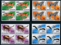Burundi - PA560/563 - Blocs De 4 - Faune - 1992 - MNH - Unused Stamps