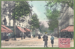 CPA Colorisée Rare - HAUTS DE SEINE - BOULOGNE SUR SEINE - BOULEVARD DE STRASBOURG - Animation, Commerces - F.A. / 30 - Boulogne Billancourt