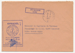 Env En Franchise - Cad "Brest Naval" 11/1/1977 + Officiel / F.L.E Duquesne + Duquesne 11302 - Naval Post