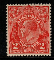 Australia SG 99a  1930  King George V SMW Perf 13.5 X 12.5, 2d Golden Scarlet ,Mint Hinged - Ongebruikt