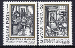 HUNGARY 1973 Quincentenary Of Printing  MNH / **.  Michel 2876-77 - Neufs
