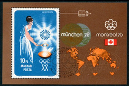 HUNGARY 1973 Olympic Games Publicity Block Used.  Michel Block 96 - Gebraucht