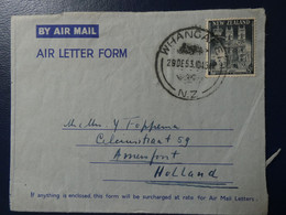 NEW ZEALAND 1953 - Air Letter , From WHANGAREI To HOLLAND - Lettres & Documents