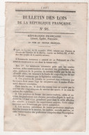 1848 BULLETIN DES LOIS N°98 - PENSIONS DE RETRAITE DES OUVRIERS DE LA MARINE - Décrets & Lois