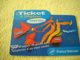 7267 Télécarte Collection Ticket  Recharge 50 F France Télécom France Easy   ( Recto Verso)  Carte Téléphonique - Tickets FT