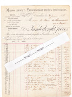 Facture - Maison LORSONT VANDERBORGHT Frères Successeurs - BRUXELLES 1878 - Tapis, Meubles, Cuirs, Glaces,...  (B286) - 1800 – 1899