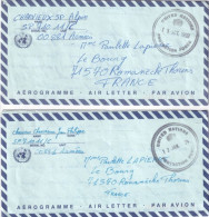 1994 - GUERRE EX-YOUGOSLAVIE ! - 2 LETTRES FM AEROGRAMME UNITED NATIONS De MALVIJA ! TEXTE SUR LA SITUATION ! - Militärstempel Ab 1900 (ausser Kriegszeiten)