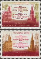 URSS 1973 Y&T 3959. Curiosité De Couleurs. Palais Schaumburg, Bonn; Tour Spassky, Moscou. Voyage Brejnev - Errors & Oddities