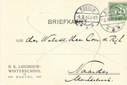 5 II 16  Langebalk BOXTEL 2   Op Briefkaart Met Firmalogo Naar Naarden - Marcophilie