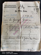 Document De La H. S. D. G LA PLTA LINIE Sur Le Paquebot CAP VILANO Destinations BUENOS Aires 1912 - Mundo