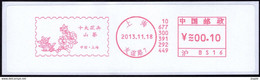 China 2013 Postage Machine Meter /ATM Label: Top Ten Flowers--Camellia - Covers & Documents