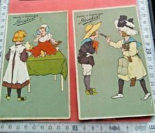 4 Postkaarten = Cartes Postales +1 Chromo 1895 GROOTES Cocoa Chocolate Cooks Chef Kok, Cat Chat Kat , Donkey Ezel Anneau - Altri & Non Classificati