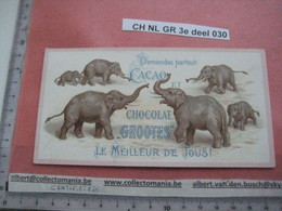 1 Carte Chromo C 1895 Nederlands Merk GROOTES Chocolate 15cm X 8cm  éléphant Elefant Olifant Elephant Circus Very GOOD - Altri & Non Classificati