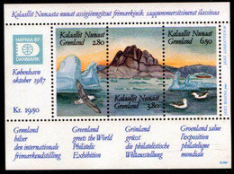 GREENLAND 1987 HAFNIA Stamp Exhibition Block I MNH / **.  Michel  Block 1 - Ungebraucht