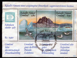 GREENLAND 1987 HAFNIA Stamp Exhibition Block I Used.  Michel  Block 1 - Usati