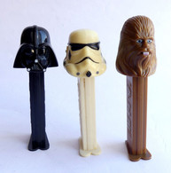 3 FIGURINES PEZ 4.966.305 STAR WARS 1997 DARK VADOR CHEWBACA STORMTROOPER - FIGURINE - Altri & Non Classificati