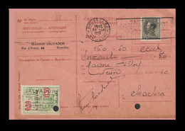 COB 390 (70c) - Obl. BRUXELLES 1  S/Carte-Récépissé Du 30/VIII/1935 + 1 Timbre Fiscal De 0.30 Fr. - Dokumente