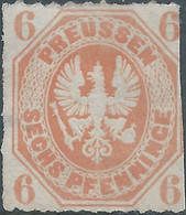 Germania Germany Deutschland  ALLEMAGNE,Preussen 1861 Coat Of Arms,6Pfg Orange,Mint - Nuevos